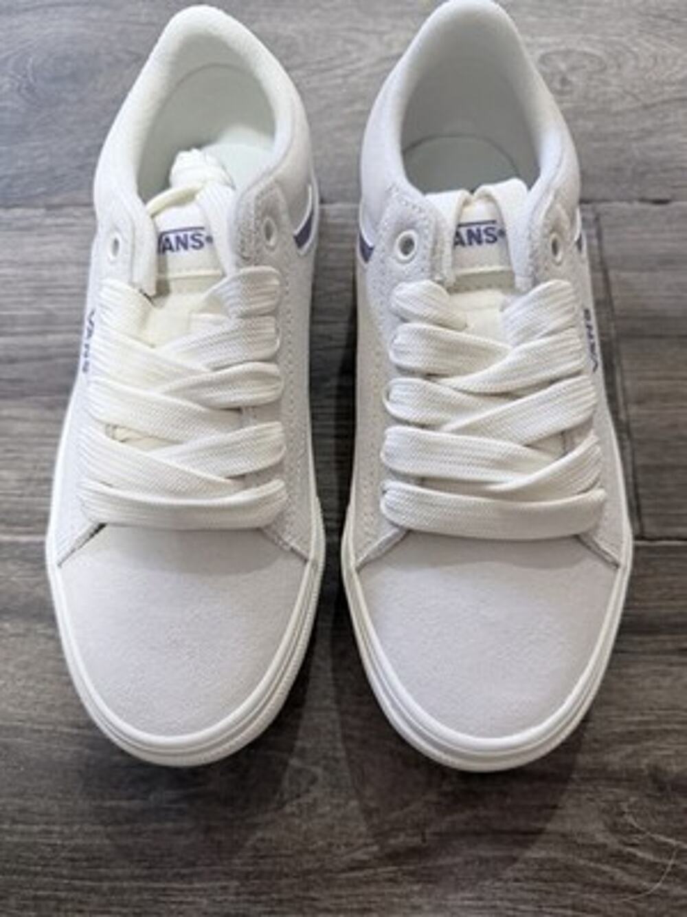 Vans Sedan Chunky Lace Evening Haze White Women’s W/ Purple Accent 6.5 New